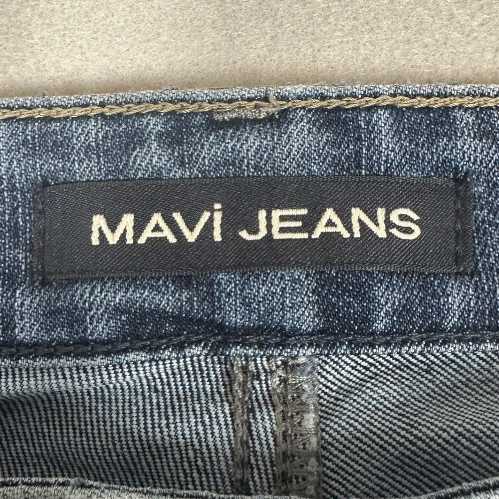 Mavi Josh Jeans Mens 36X32 Blue Bootcut Distressed Dark Wash 5-Pocket Denim Logo